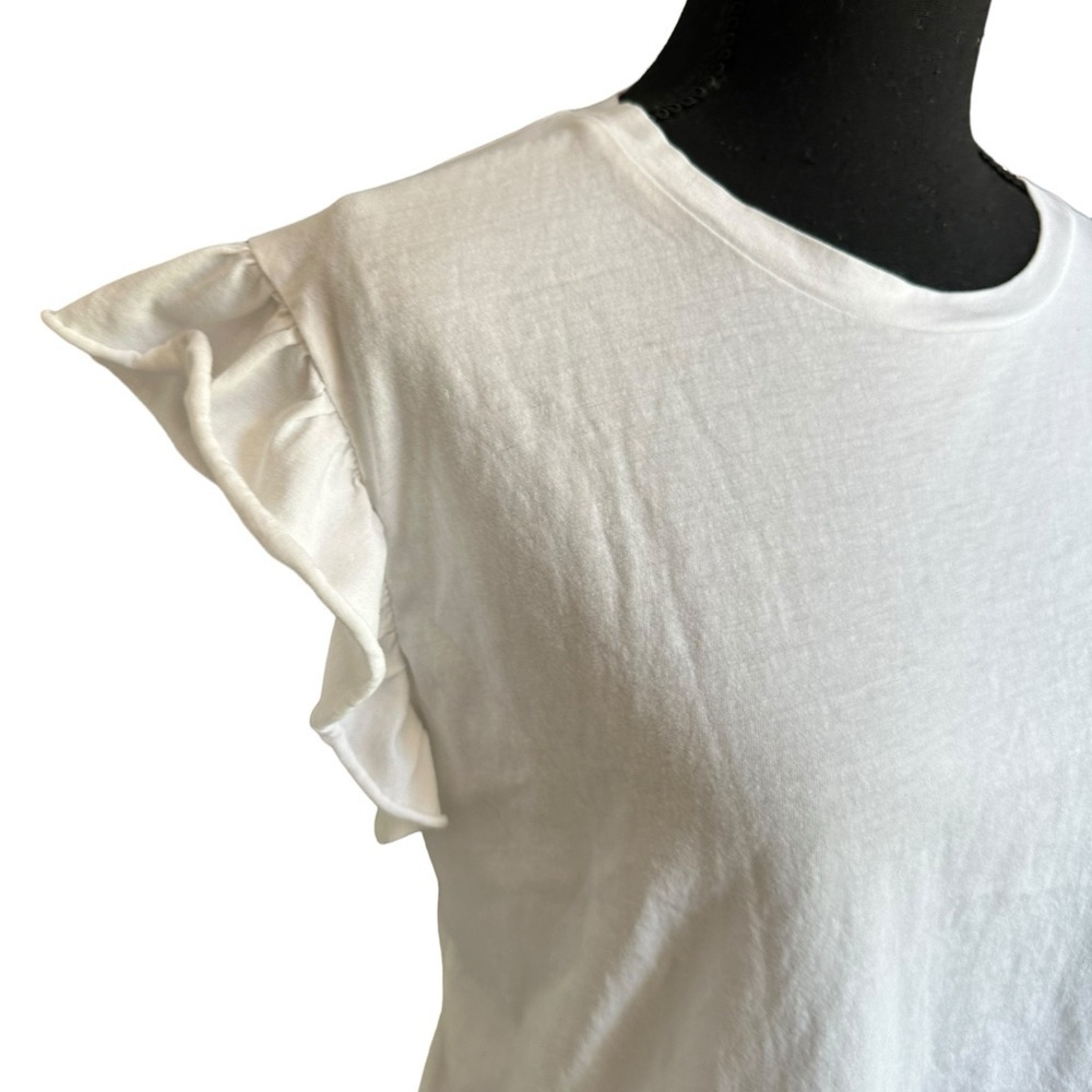 Zara Ruffle Sleeve Top Size Small - Picture 3 of 17